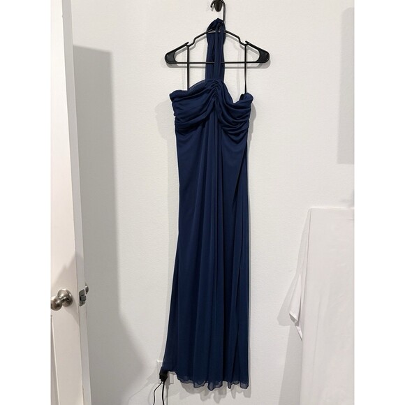 B. Smart Navy Blue Halter Formal Prom Dress Women’s Plus Size 24W 3X - Picture 2 of 8